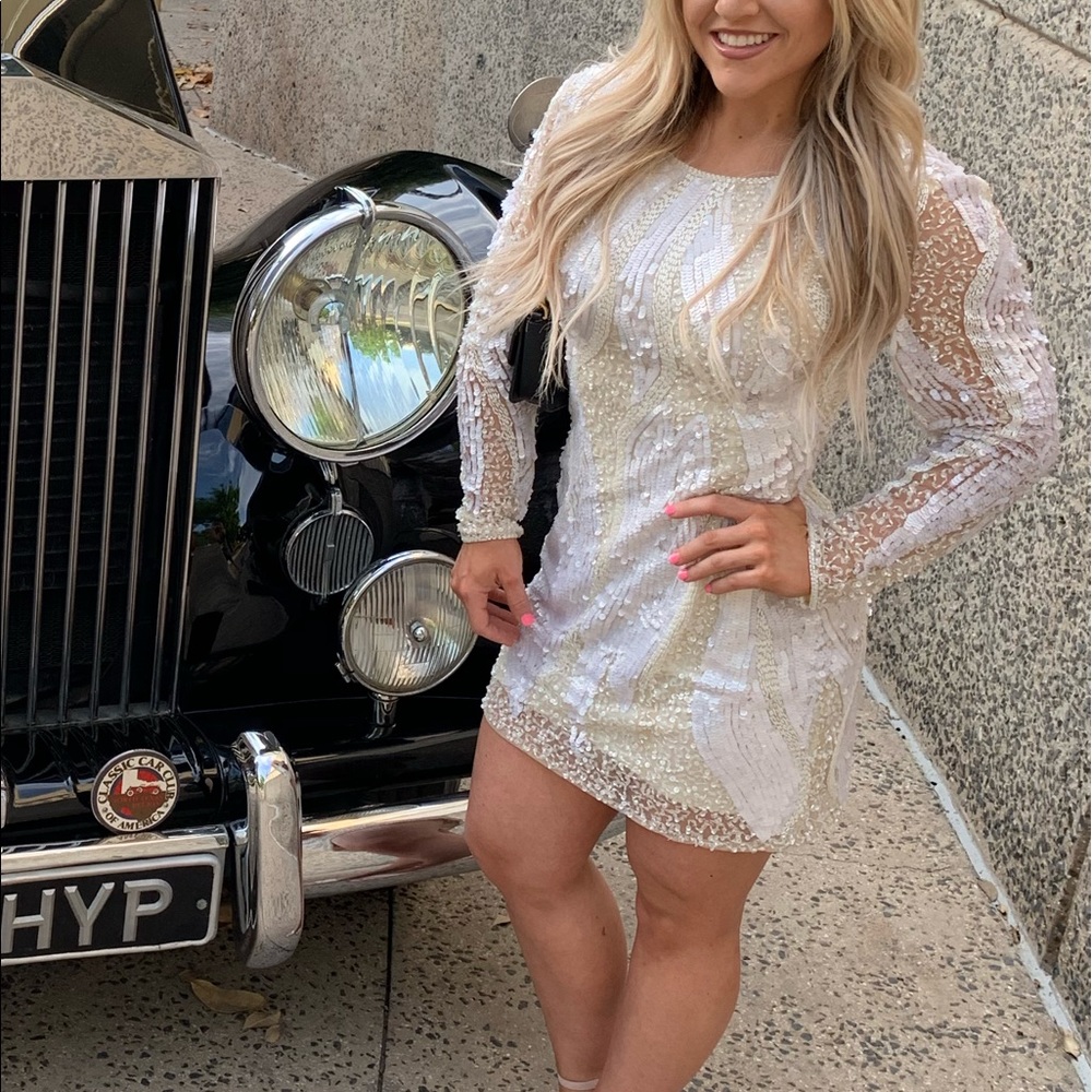 Sequin white dress